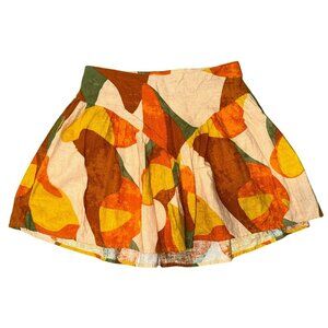 Fe Noel Target Collab Women's 4 100% Linen Multi-Colored Mini Skirt